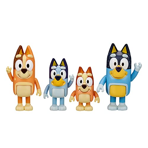 Bluey Family Pack, Set 4 Personaggi Articolati, Bingo, Bluey, Mamma Chilli E Papà Bandit, Come Visto In Tv, Per Bambini A Partire Dai 3 Anni, Bly01100