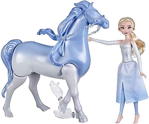 Disney Hasbro Frozen - Frozen 2, Elsa E Il Cavallo Nokk Elettronico (Bambola Di Elsa Con Cavallo Che Nuota E Cammina Ispirati Al Film Frozen 2)