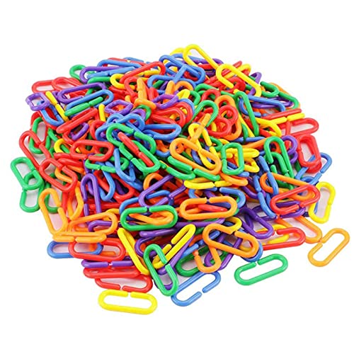 Iwobi 400 Pezzi Catena Giocattolo,Catena In Plastica Per Giocattoli Di Bambini,Catenella Per Passeggino,Catena Colorata