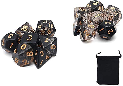 Dollatek Dadi Poliedrici Trasparenti Set Giochi Da Tavolo Dadi 2 Set Dadi 2 X 7 (14 Pezzi) Serie Die D20 D12 D10 D8 D6 D4 Dadi Dnd Dnd Rpg Mtg Doppi C