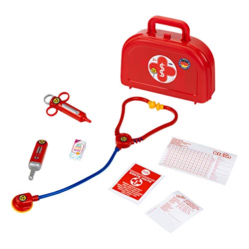 Theo Klein 4420 Valigetta Da Dottore, Con Stetoscopio, Siringa, Termometro E Molto Altro, Valigia Robusta Con Pratica Maniglia, Dimensioni: 21 Cm X 6,
