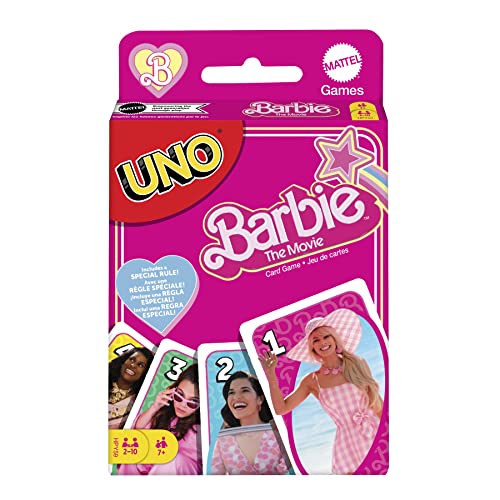 Uno Barbie The Movie - Gioco Di Carte Uno Ispirato Al Film Di Barbie, Per Serate Di Gioco In Famiglia E Feste Tra Amici, Giocattolo Per Bambini, 7+ An