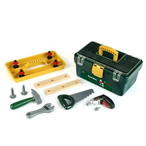 Klein Theo 8305 Cassetta Degli Attrezzi Bosch I Con Trapano Avvitatore A Batteria Ixolino Cordless E Numerosi Accessori Tra Cui Martello, Sega, Chiave