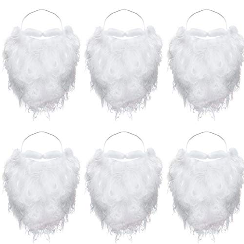6 Pezzi Divertente Barba Di Babbo Natale Barba Bianca Finta Barba Di Babbo Natale Costume Per Adolescenti Adulti Travestimento Di Babbo Natale Accesso