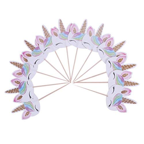 Toymytoy Topper Di Unicorno Decorazioni Unicorno Per La Festa Di Compleanno Dei Bambini Torta Di Toppers Per La Festa A Tema Unicorno - 12Pz