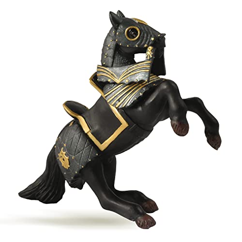 Papo -Dipinta A Mano- Figurina-Medioevo Mitico-Cavallo Cavaliere Armatura Nera-39276-Collezione -Adatto A Bambini E Bambine - A Partire Dai 3 Anni Di