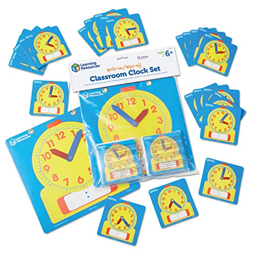 Learning Resources Set Da Classe Di Orologi Cancellabili