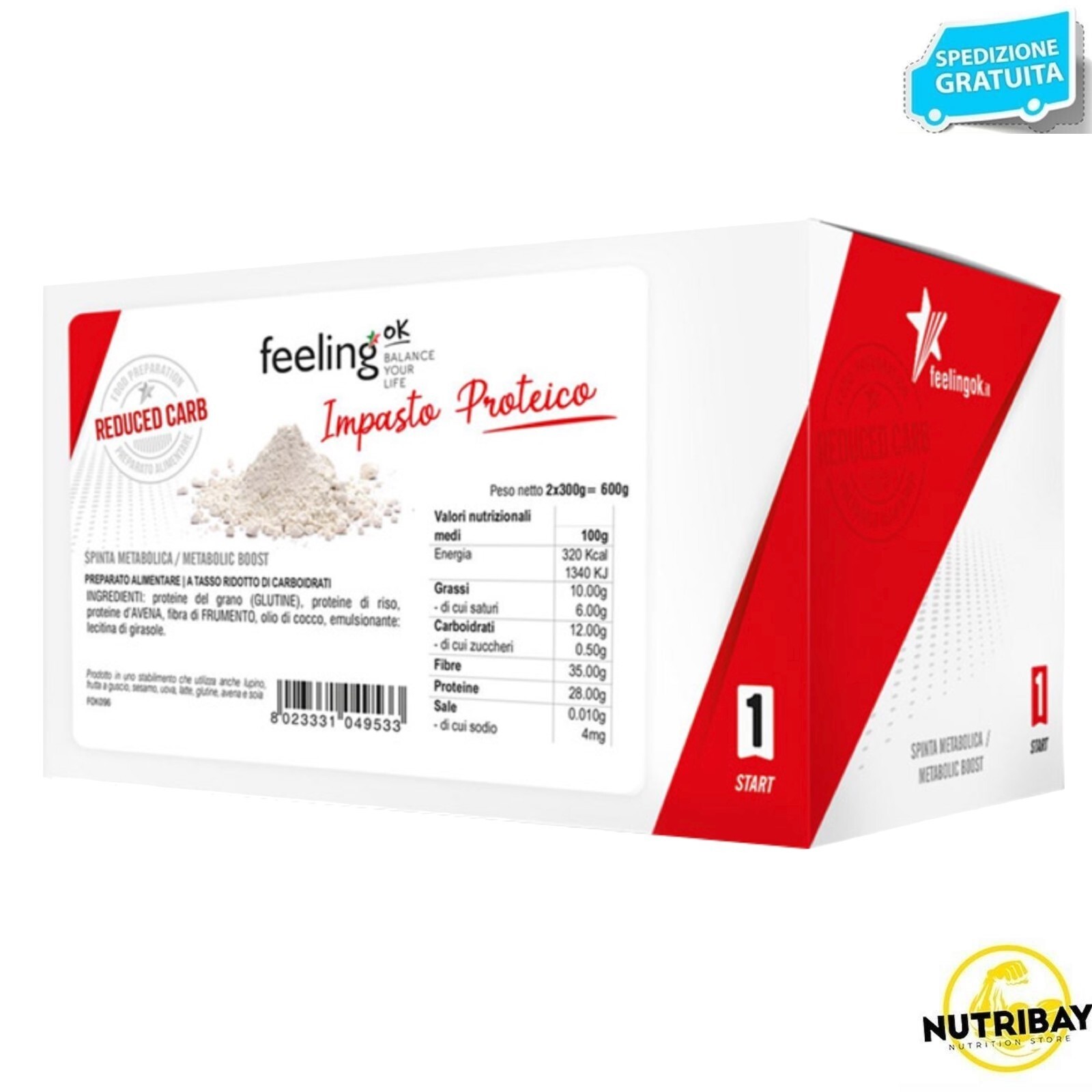 FEELING OK START 1 IMPASTO PROTEICO 2 X 300 g