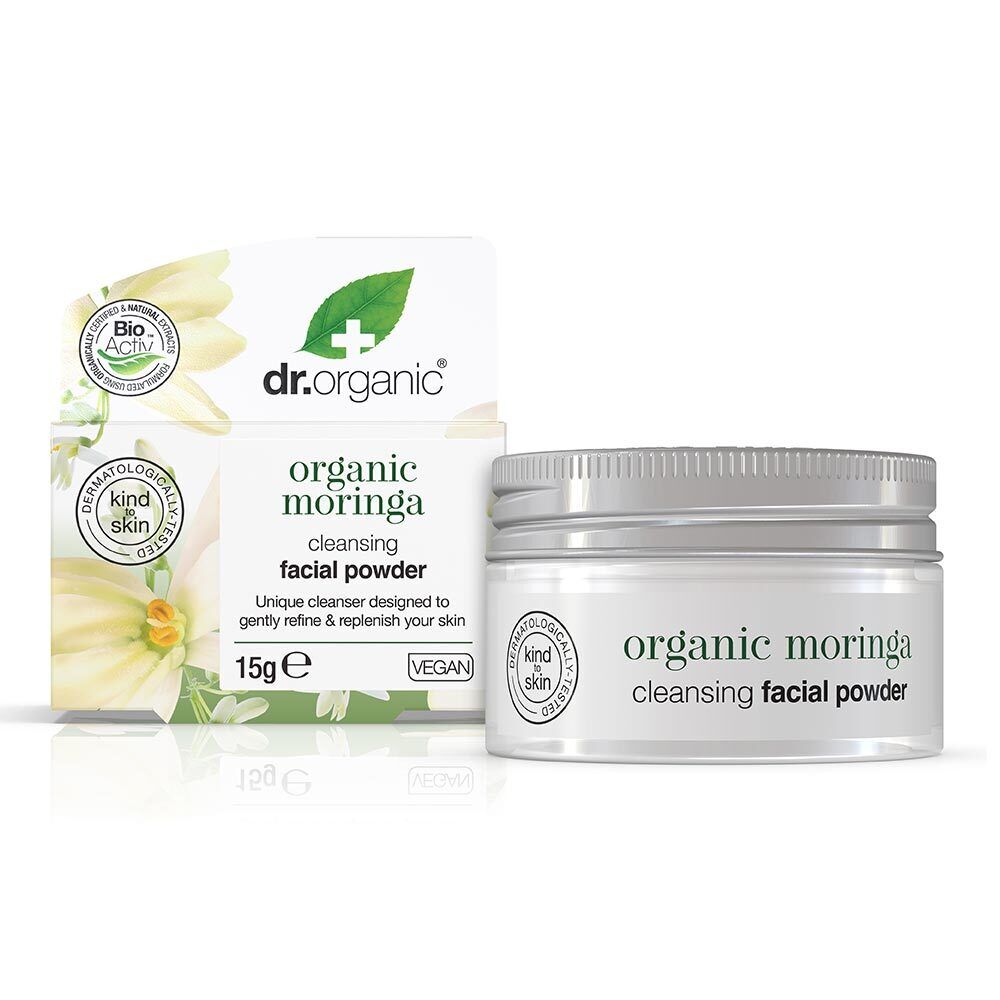 Dr. Organic Moringa - Polvere Detergente Viso Purificante, 15g