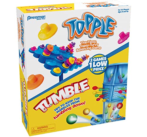 Goliath - Combo Set Topple&Tumble - 2 Giochi In 1 - Gioco In Scatola Per Bambini Dai 6 Anni In Su - Gioco Di Astuzia - Sviluppa Abilita' Stem - 1-4 Gi