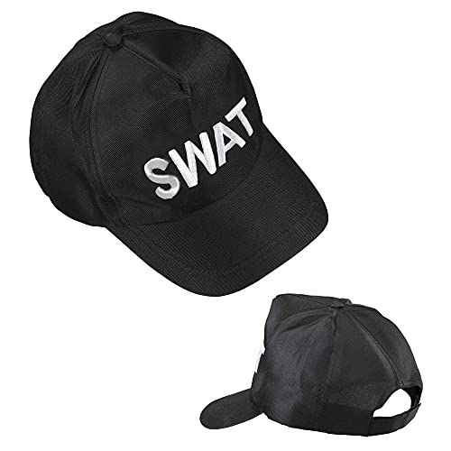Widmann 03607, Cappello Con Scritta Swat, Regolabile, Per Adulti, Colore: Nero