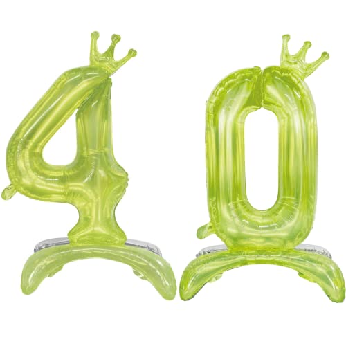 Diwuli Palloncini Numerici Xl In Piedi Verde Cristallo, Numero 40, Palloncini Numerici, Palloncino In Foil No Anni, Palloncino 40° Compleanno, Decoraz