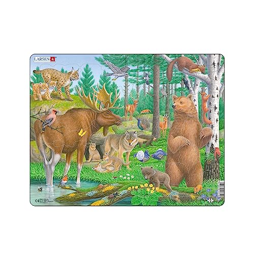Larsen Fh36 Fauna Selvatica Della Foresta Boreale Settentrionale/Taiga, Puzzle Incorniciato Con 29 Pezzi