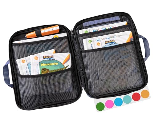 Bunnyboo Borsa Tiptoi – [L'Originale] – Spazio Per Fino A 8 Libri – Con Inserto Per Penna Tiptoi, Cavo Tiptoi E Vano Batteria – La Custodia Per Penna 