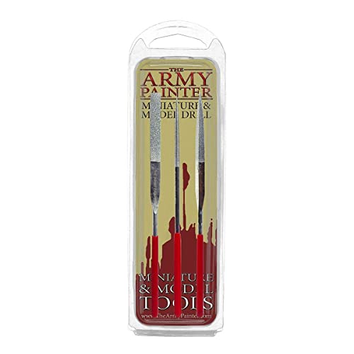 The Army Painter Miniature And Model Files | Set Di 3 Lime Diamantate In Lima Rotonda, Lima Piatta E Lima Metallica Triangolare Per Plastica, Resina E
