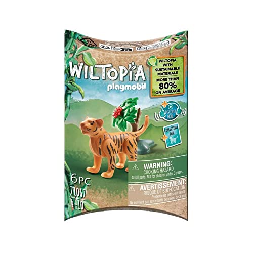 Playmobil 71067 Wiltopia Baby Tiger, Animal Toy,For Children 4-10, Sustainable Toy Animals, Tiger Toy, Collectible Toy For Kids, Made Form 80% Recycle