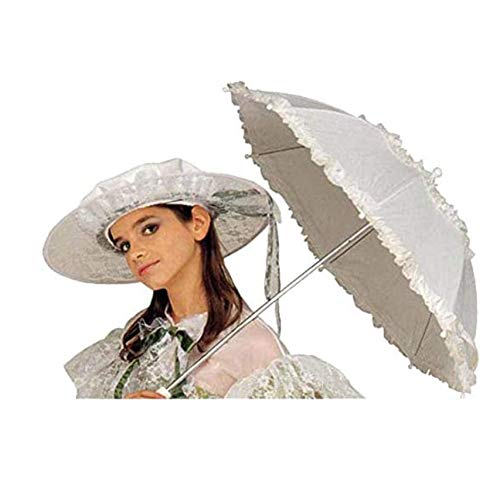 Widmann 6660B - Ombrello In Stile Belle Epoque, Diametro 72 Cm, Bianco