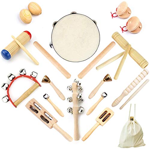 Strumenti Musicali Bambini, Ulifeme 23 Pezzi Strumenti Musicali Legno, Giochi Musicali A Percussione Giocattolos Per Bimbi, Set Ritmo Di Percussioni P