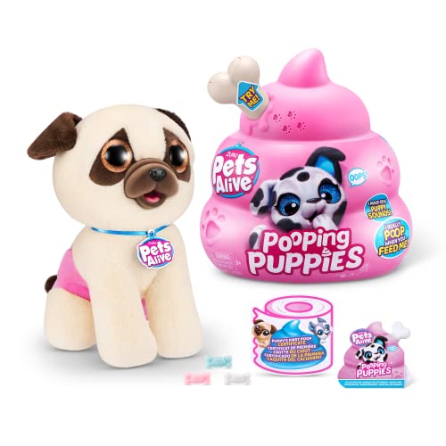 Pets Alive Pooping Puppies By Zuru, Pug, Real Pet Dog Puppy, Play Soft Toy, Developmental Nurturing Plush, Color Change Unboxing, Interactive Electron