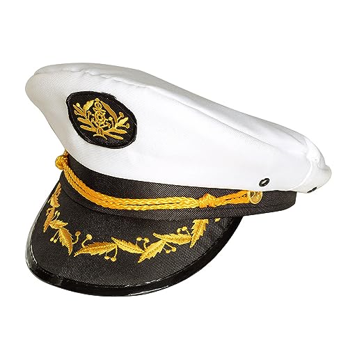 Boland- Captain Cappello Capitano Jonah Per Adulti, Bianco/Nero/Oro, Taglia Unica, 44372