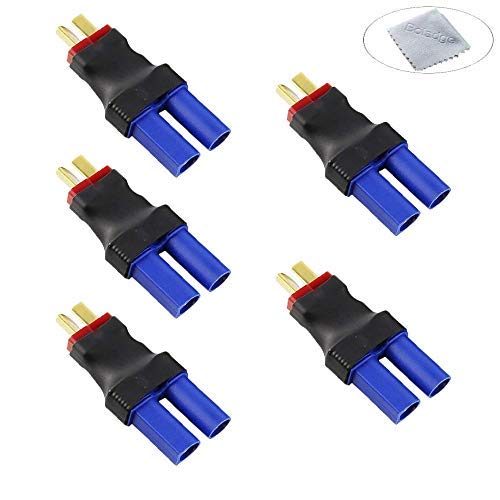 Boladge 5-Pack Adattatore Di Connettore Maschio Spina T Deans A Connettore Femmina Spina Ec5 Per Batteria Rc Lipo