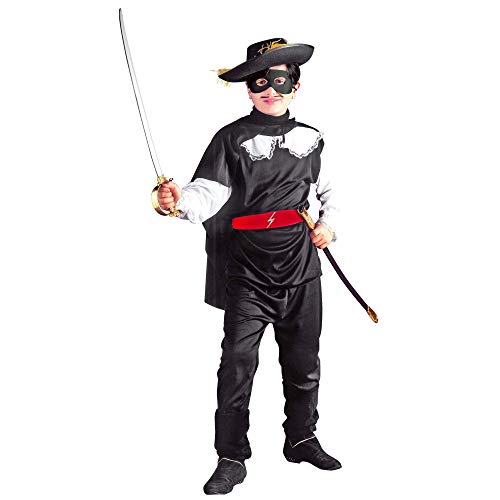 "Masked Bandit Hero" (Coat, Pants, Belt, Cape, Eyemask) - (116 Cm / 4-5 Years)