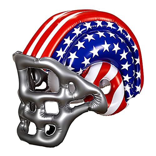 Widmann Wid04868 - Casco Football Americano A Stelle& Strisce Gonfiabile Misura Adulto, Rosso, Taglia Unica