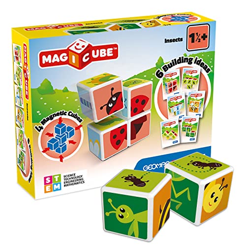 Geomag 121, Magicube Insects - Building Game With Magnetic Cubes, 4 Cubes
