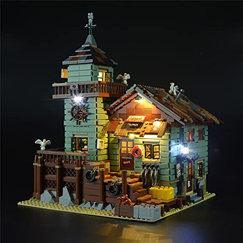 Geament Set Di Luci Led Per Vecchio Negozio Dei Pescatori – Kit Di Illuminazione Compatibile Con Lego Old Fishing Store Ideas 21310 (Lego Set Non Incl