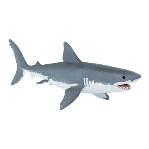 Safari Ltd- Miniatura Sea Life Great White Shark, Colore Bianco, Small, 200729