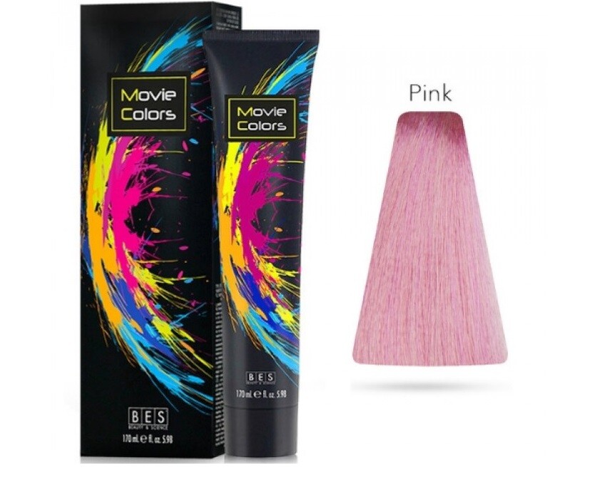Bes Movie Colors Pink Tintura Tinta per Capelli Colorazione Rosa 170 ML