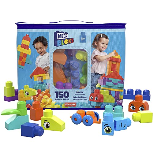 Mega Bloks - Sacca Eco Grande 150 Pezzi, Con 150 Blocchi Da Costruzione Grandi E Colorati E 1 Sacca Per Contenerli, Giocattolo E Regalo Per Bambini 1+