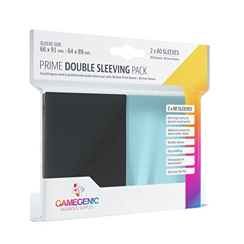 Gamegen!C- Prime Double Sleeving Pack (80), Colore Clear, Gg1074