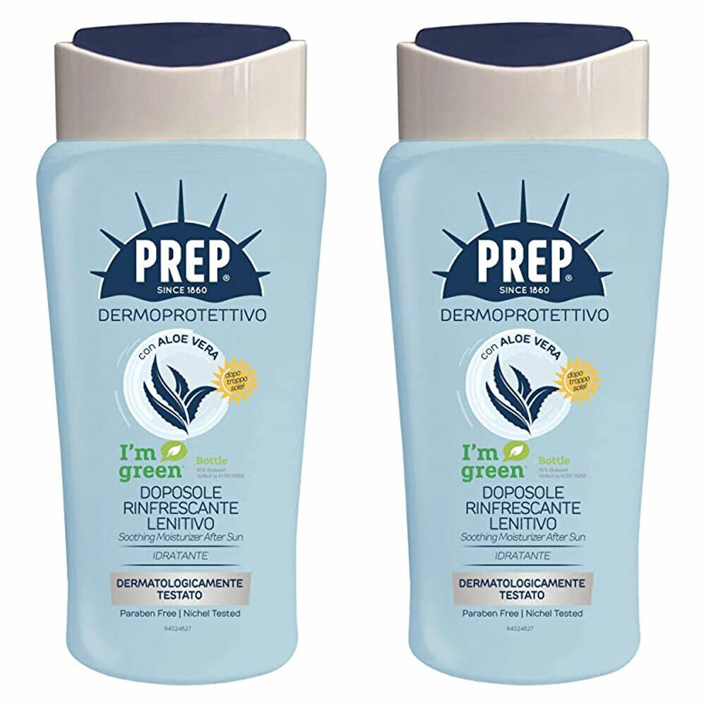 2 pezzi PREP dermoprotettivo DOPOSOLE RINFRESCANTE LENITIVO con aloe vera 400ml
