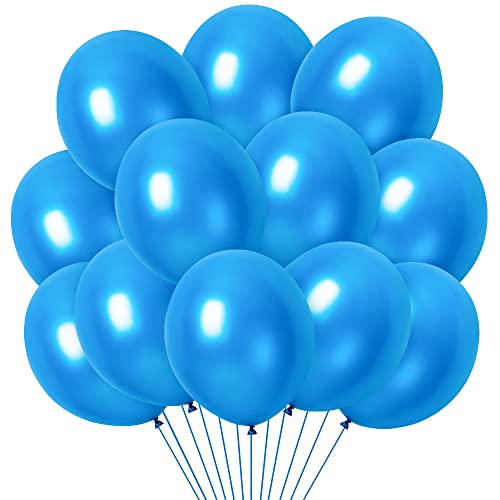 Palloncini Azzurri, 100 Palloncini Blu Per Battesimo Maschio, Decorazione, Compleanno, Festa Di Compleanno, Anniversario E Festa