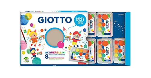 Giotto Party Gifts - Confezione Da 8 Acquerellini Per Feste, 15 Pastiglie