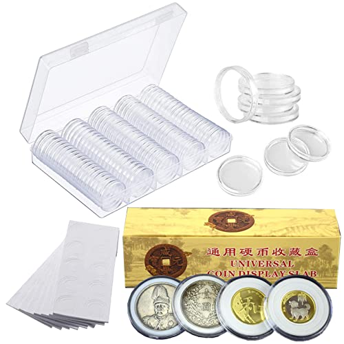 Liwein Capsule Di Monete, 120 Pezzi Capsule Porta Monete Trasparente Rotondo Portamonete Plastica Forniture Per Raccolta Di Monete Contenitori Per Mon