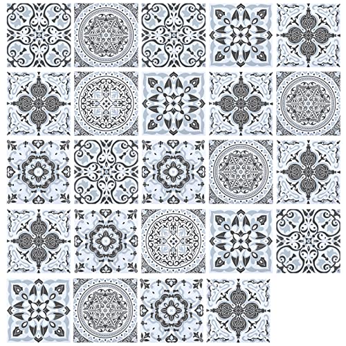 Jinlaili 24 Pz Adesivi Per Piastrelle Cucina, 10 X 10Cm Pvc Decorazione Piastrelle Cucina, Piastrelle Da Parete Autoadesive Per Fai-Da-Te Rimodellare