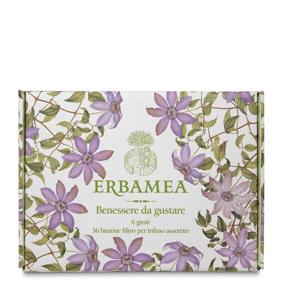 Scatola Regalo Infusi Piante Officinali Biologici 36 Filtri 6 Gusti Erbamea