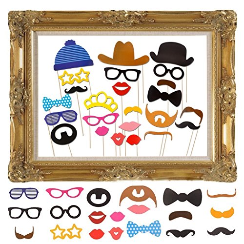 Jzk 25 Photo Booth Props Foto Booth Con Cornice Decorazione Per Matrimonio Natale Compleanno Capodanno Carnevale Halloween Festa Nascita Pasqua Laurea