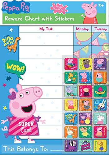Paper Projects Peppa Pig-Grafico Dei Premi Per Tutti I Giorni E 56 Adesivi Scintillanti, 29.7Cm X 42Cm, 01.70.30.021
