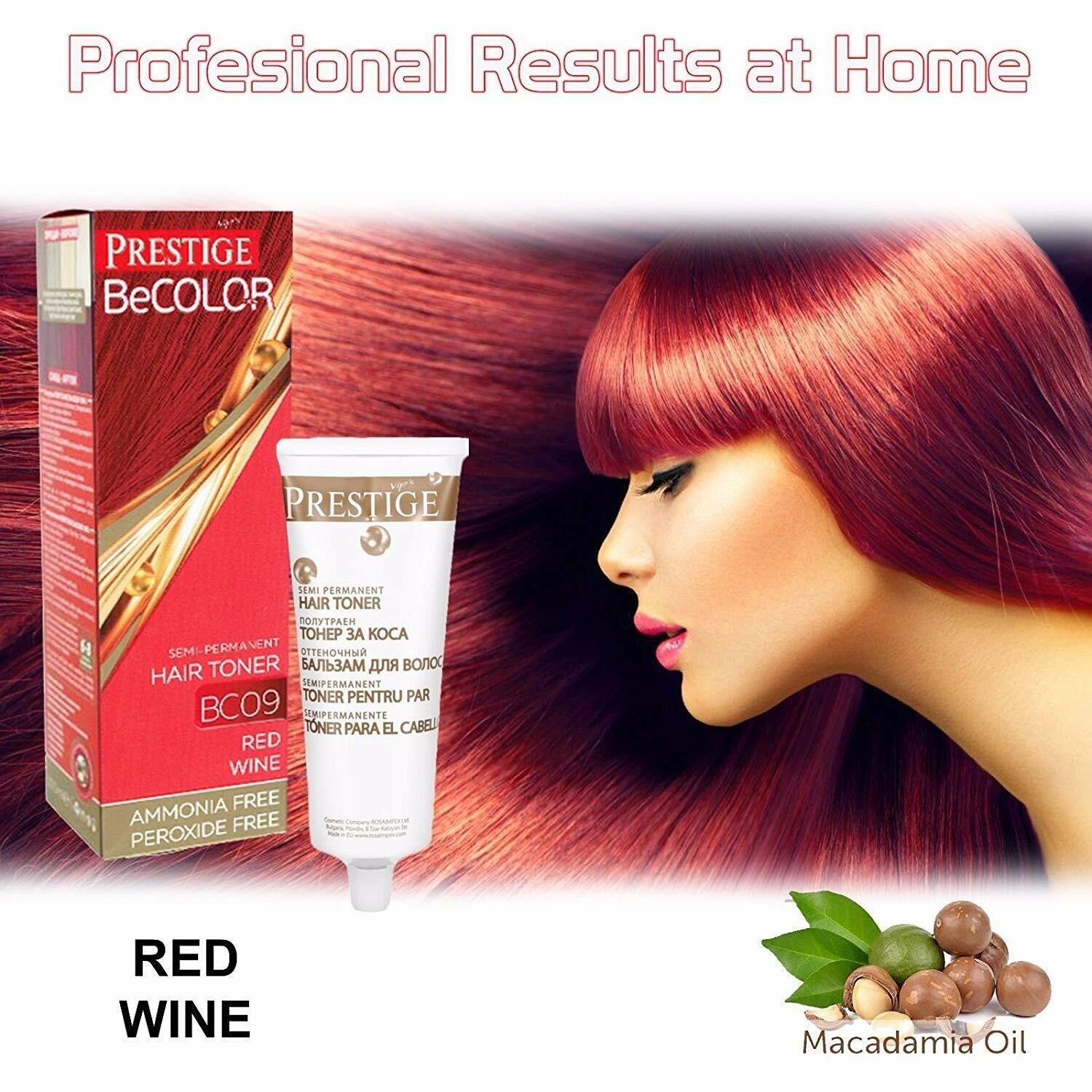 Tintura semipermane Colorante per capelli BC09 Vino-rosso "vip's Prestige"