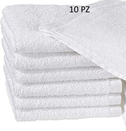 Amazon Basics - Asciugamani in cotone, confezione da 10, Bianco