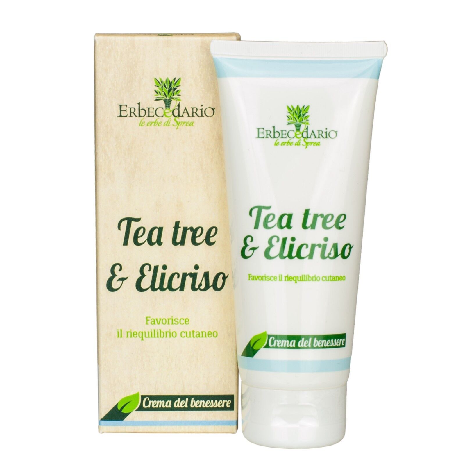 Crema Tea Tree & Elicriso Erbecedario, Per Pelle Arrossata E Desquamata