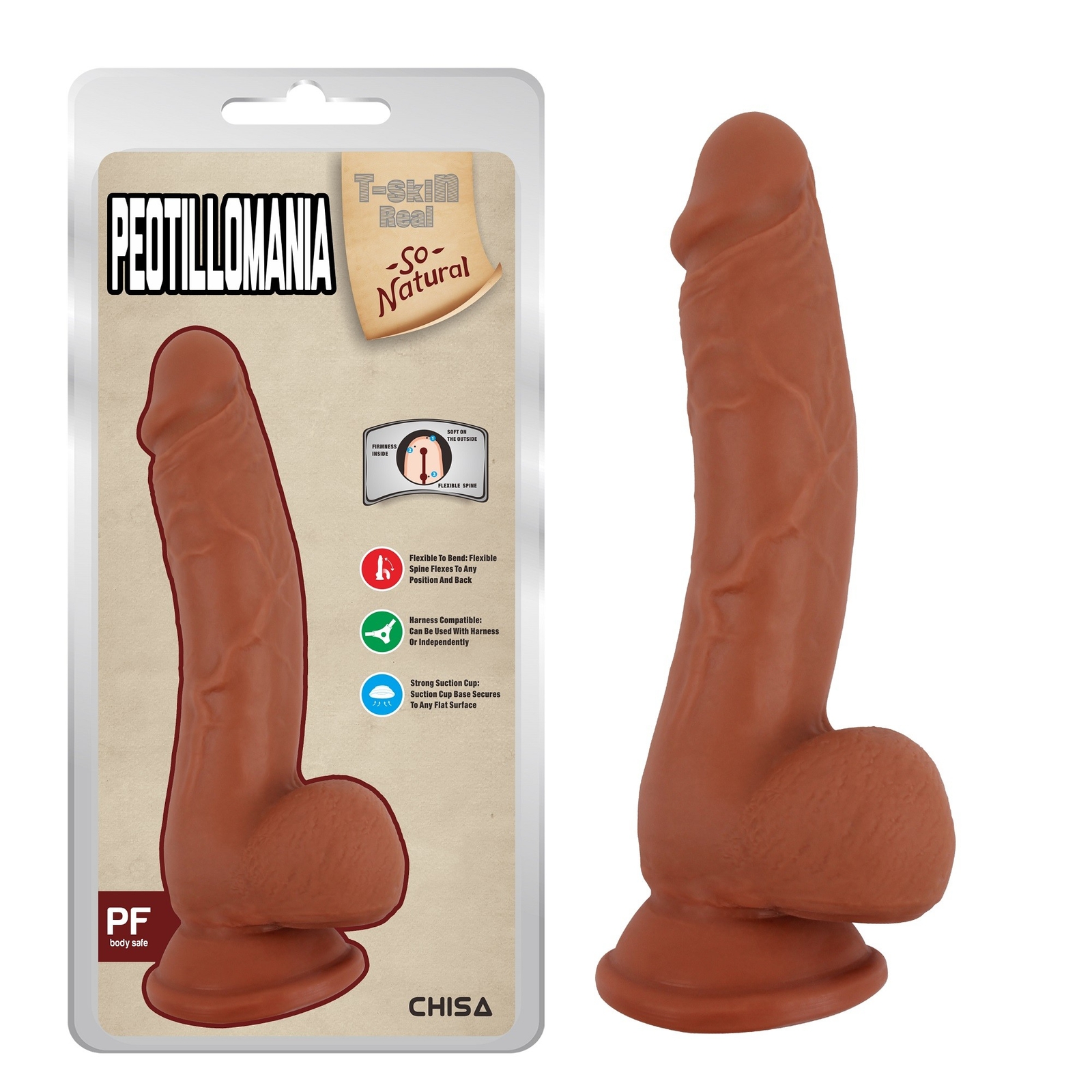Dildo realistico con ventosa e testicoli pene pisello con testicoli Realisticp