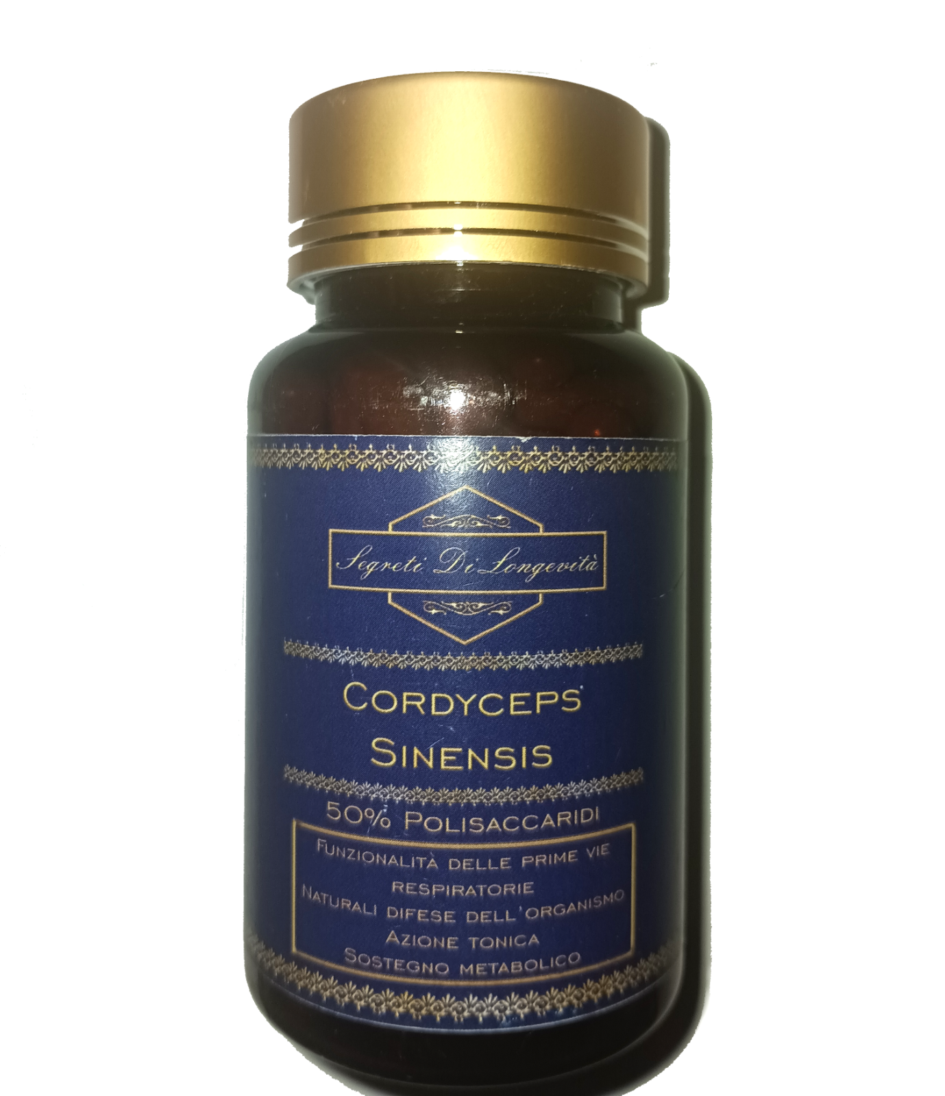 Cordyceps sinensis estratto 50% Polisaccaridi 90 capsule 500mg senza additivi