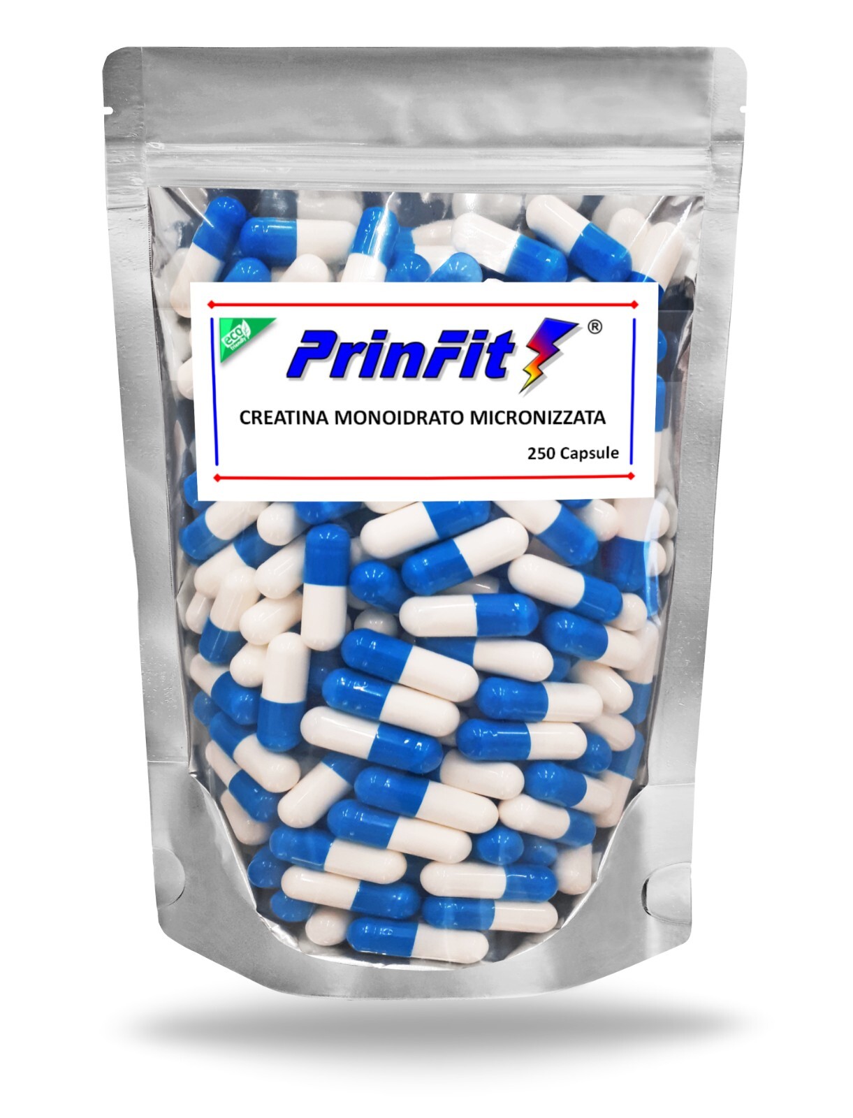 250 capsule Creatina Monoidrato 100% Micronizzata - Creatine Integratore PrinFit