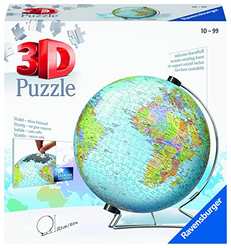 Ravensburger - 3D Puzzle Globo, 540 Pezzi, 10+ Anni