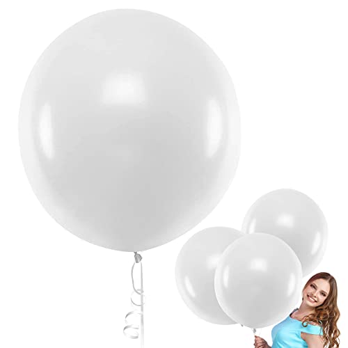 Palloncino Gigante Bianchi, Grandi Palloncini Bianchi 36, Palloncini Bianchi Matrimonio, Palloncini Giganti In Lattice Bianco 90Cm Per Matrimonio Comp