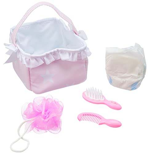 La Nina - Cesto Con Accessori Per Bambole, Colore Rosa, 16 X 12 X 16 Cm (62070)